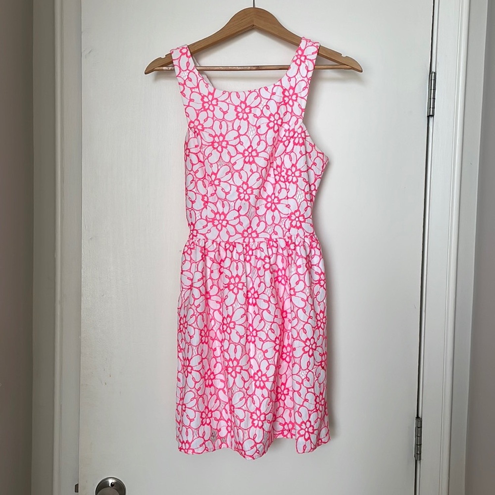 Lilly Pulitzer pink and white floral mini dress, size 0